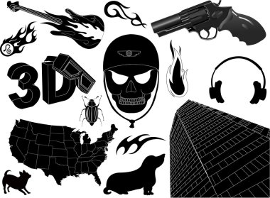 Urban Funky Style Tattoos Collection clipart