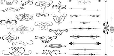 Set Of Decor Vintage Style Swirl Elements n Dividers clipart