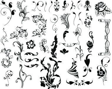 Funky Swirl Artistic Design Elements clipart