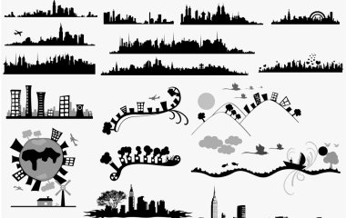 Modern Art Of Vintage Skylines clipart