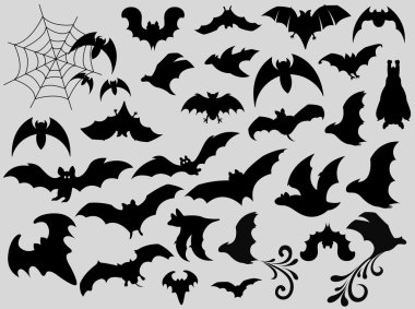 Bats Silhouettes Collection clipart