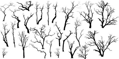Isolated Dead Trees Set clipart