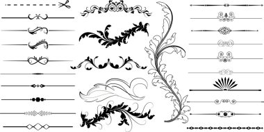 Set Of Swirl Floral Dividers clipart
