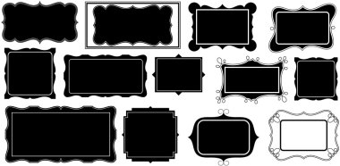 Black Shape Picture Frames clipart