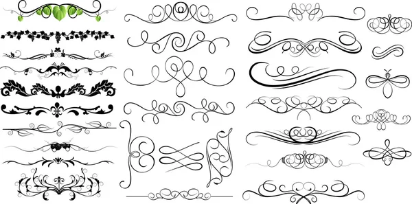 Swirl utsmyckade element samling mönster — Stock vektor