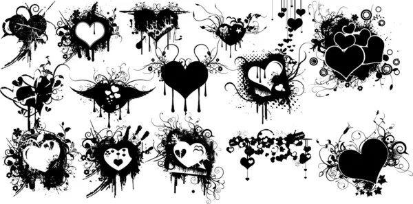 Diseño abstracto de Grunge Heart Banner — Vector de stock