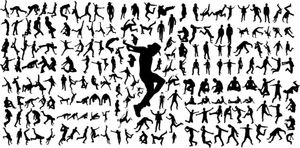 Silhouette danzanti — Vettoriale Stock