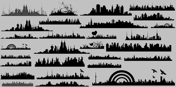 Colección de siluetas Skyline conceptual — Archivo Imágenes Vectoriales