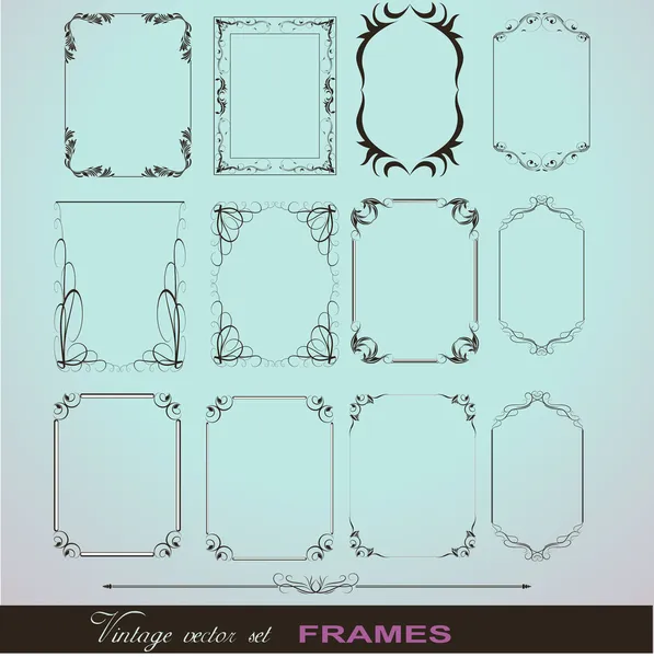 Decoración creativa fantasía diseño marco colección — Archivo Imágenes Vectoriales