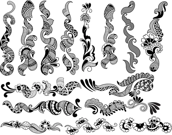 Viering henna tatoeages ontwerpen illustratie — Stockvector