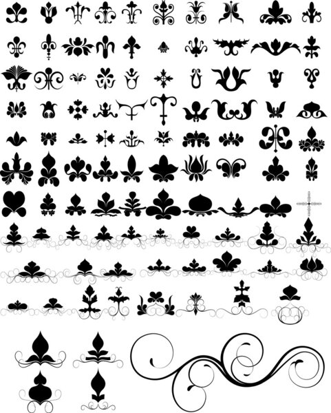 Floral Elements Icons Designs