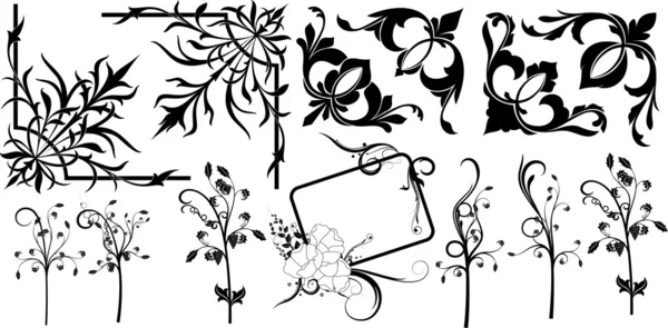 Diseños de esquina de florecimiento impresionante abstracto — Vector de stock