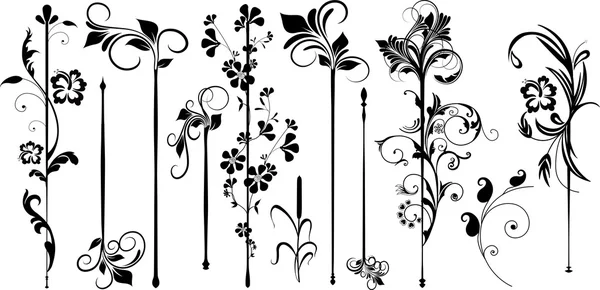 Set de separadores de floración recta — Vector de stock