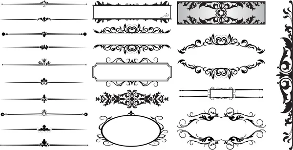 Funky Flourish Frame n Dividers Collection — Stock Vector
