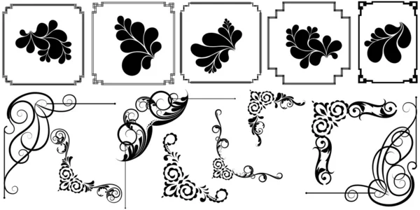 Каркасные рисунки листвы — стоковый вектор