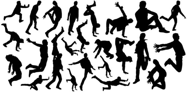 Human Action Silhouettes — Stock Vector