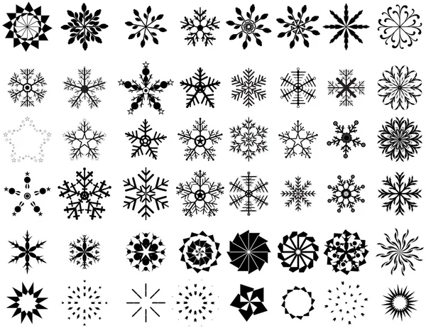Coleção de flocos de neve de design retro — Vetor de Stock