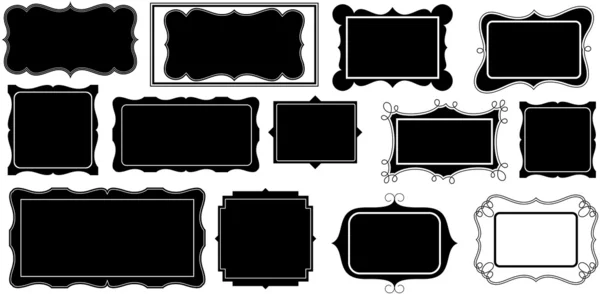 Black Shape Picture Frames — Stock Vector