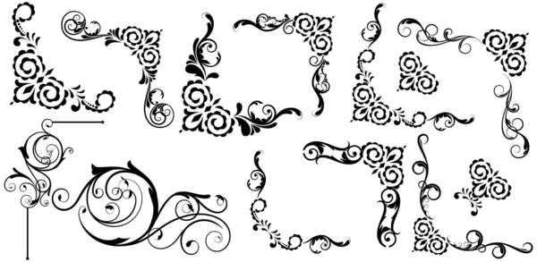 Design abstrato do conjunto de canto espiral — Vetor de Stock