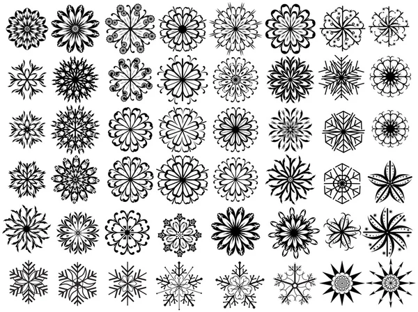 Collection de flocons de neige rétro — Image vectorielle