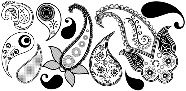 Dessins décoratifs Paisley — Image vectorielle