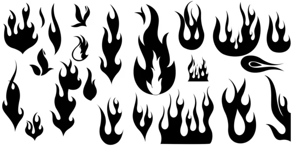 Formas de chama de fogo vintage —  Vetores de Stock