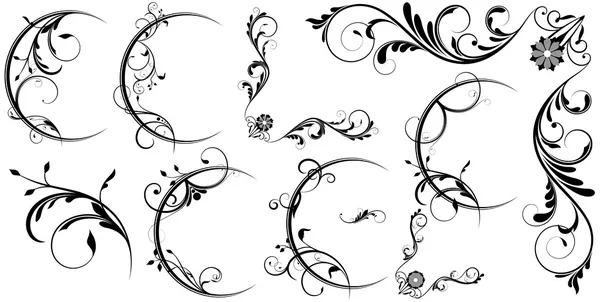 Awesome Decorative Fantastic Floral Elements — Stock Vector