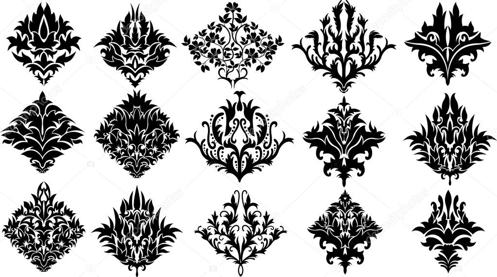 Abstract Art Of Damask Floral Element