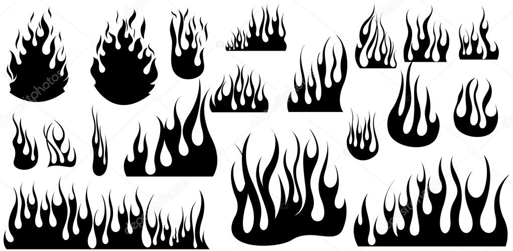 Vignette Fire Flame Illustrations
