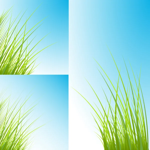 Green Grassline Banner Set — Stock Vector
