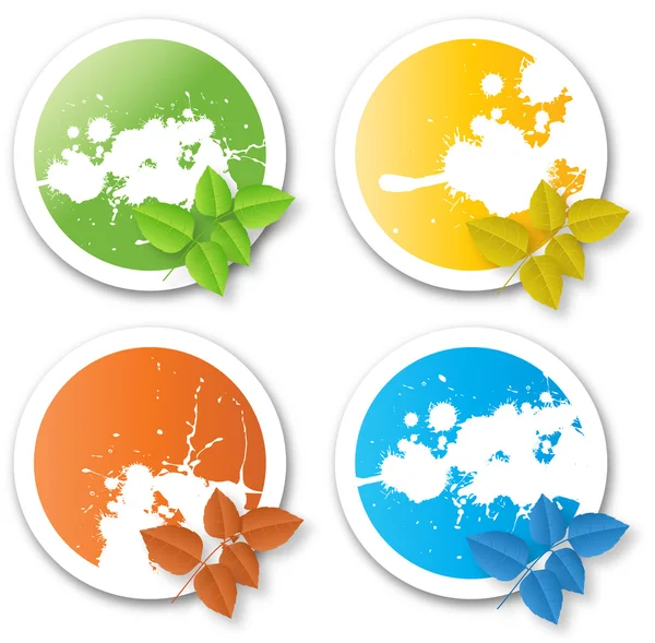Natural Colorful Eco Stickers — Stock Vector