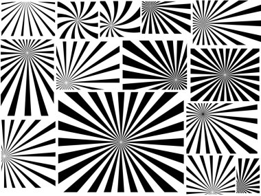 Black n White Sunburst Collection clipart