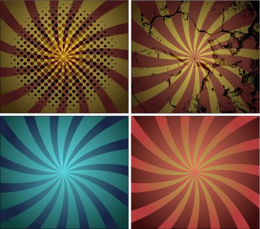 Funky Isolated Design Retro Grunge Background Set clipart