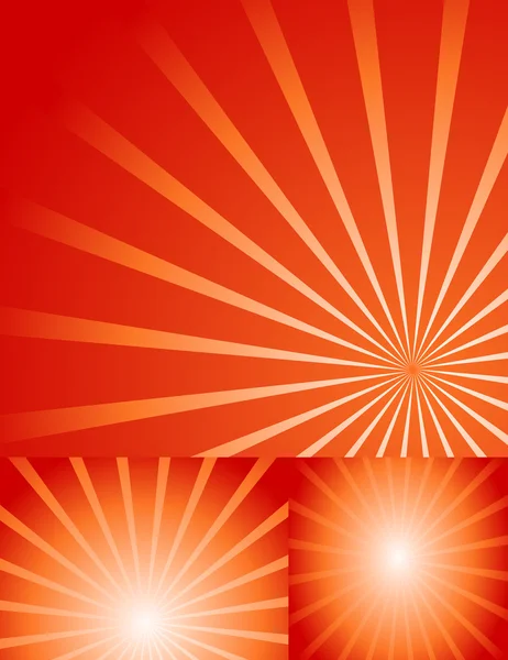 Isolato creativo rosso sunburst sfondo — Vettoriale Stock