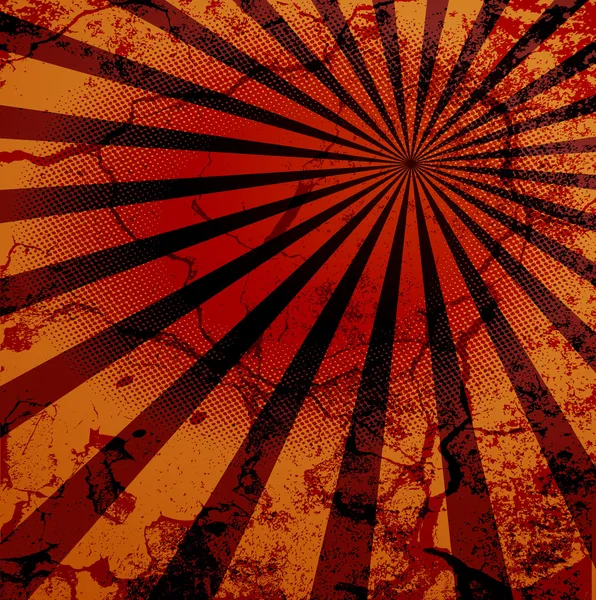 Grunge Wand Textur Retro Sunburst Hintergrund — Stockvektor