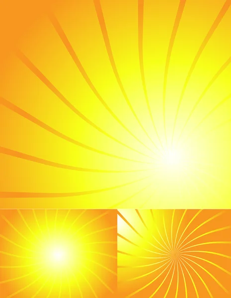Leuchtend gelber Retro-Sunburst Hintergrund — Stockvektor