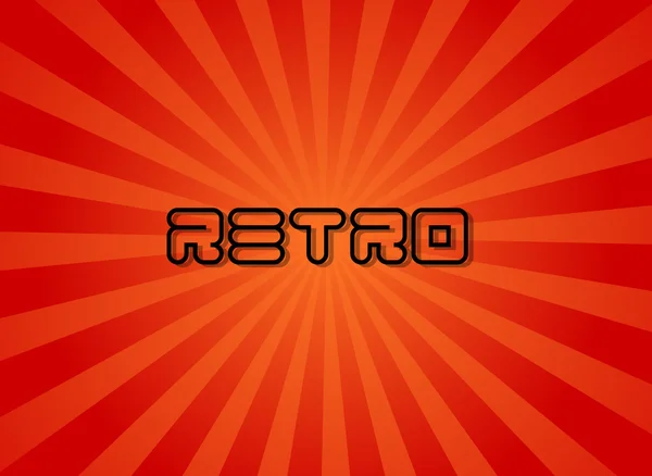 Rotes Sunburst-Design mit Retro-Text — Stockvektor
