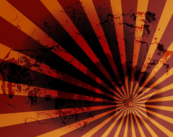Funky Style Of Grunge Texture Sunburst Background — Stock Vector