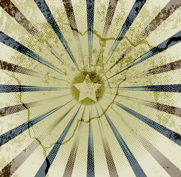 Abstract Grunge Sunburst Background — Stock Vector