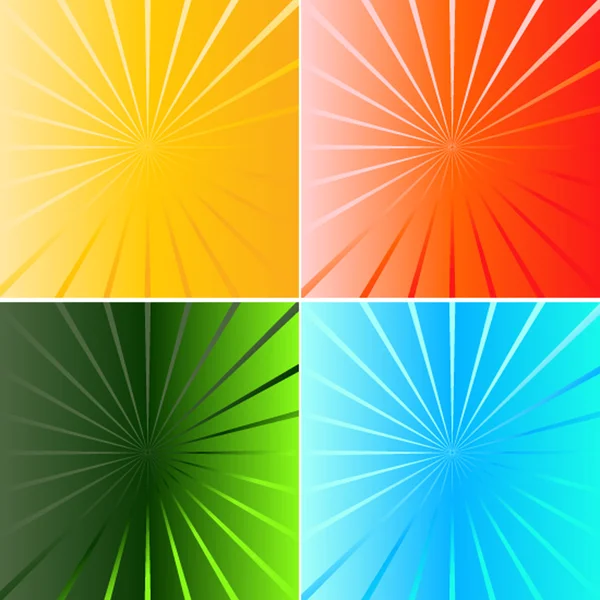 Collection Sunburst colorée — Image vectorielle