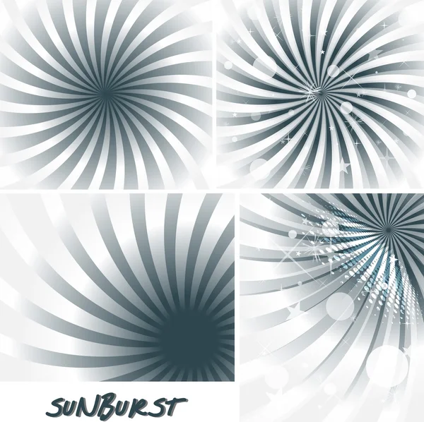 Collection Silver Sparkle Sunburst Design — Image vectorielle