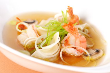 Soup with seafood clipart