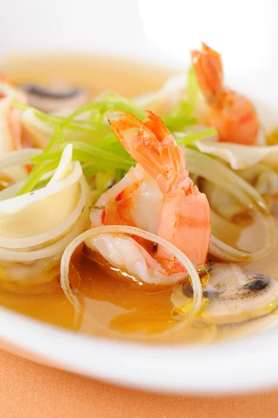 Soup with seafood — Stock Photo, Image