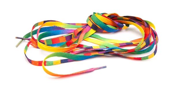 Rainbow shoelaces — Stock Photo, Image