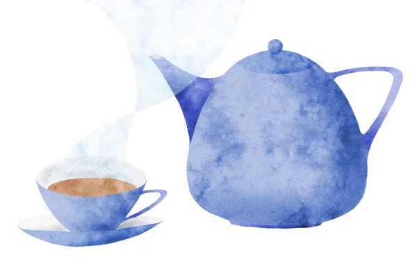 Teapot and cup collage — Stock Photo, Image