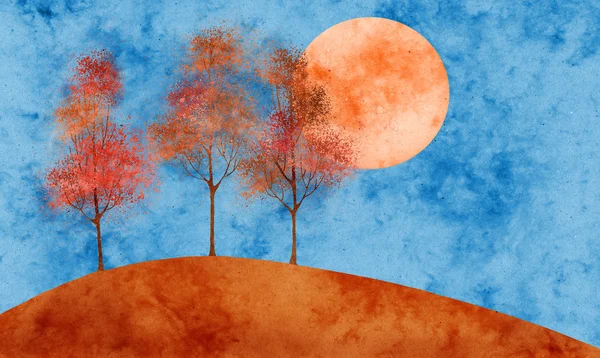 秋の月のコラージュ — ストック写真