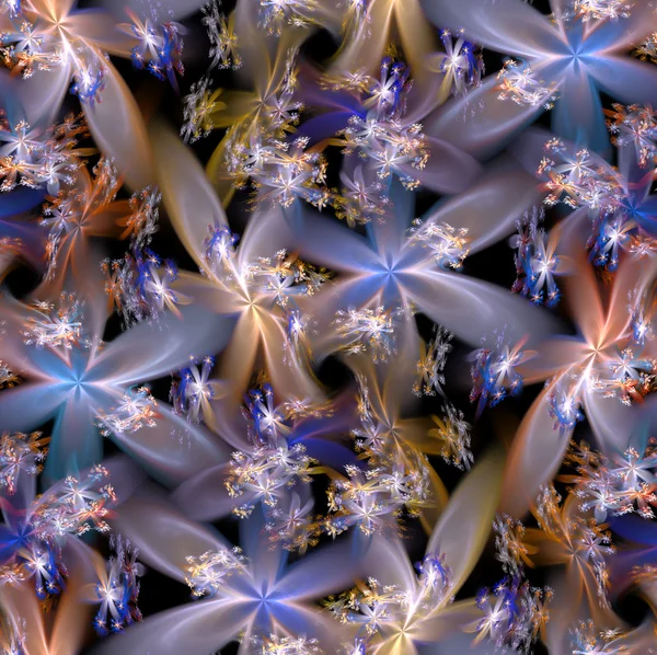 Exotic flower fractal seamless background