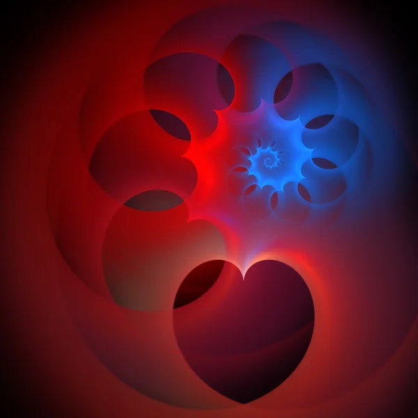 Espiral corazones fractales — Foto de Stock