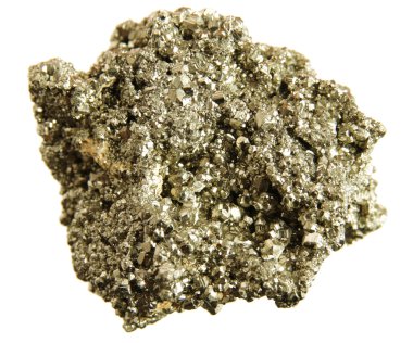 Pyrite (fool's gold) isolated on white clipart