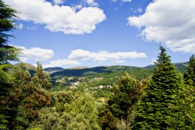 Landscape in a valley in the hills of Marão, a beautiful spring day. clipart